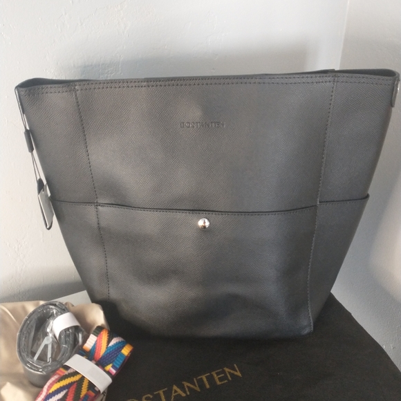 NWT Bostanten women's Leather Bucket Bag Purse Aztec Strap - Picture 2 of 10